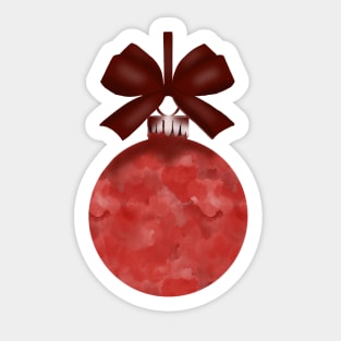 Red Christmas Holiday Ornament Sticker